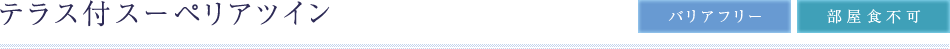 テラス付スーペリアツイン（バリアフリー・部屋食不可）
